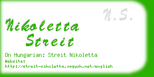 nikoletta streit business card